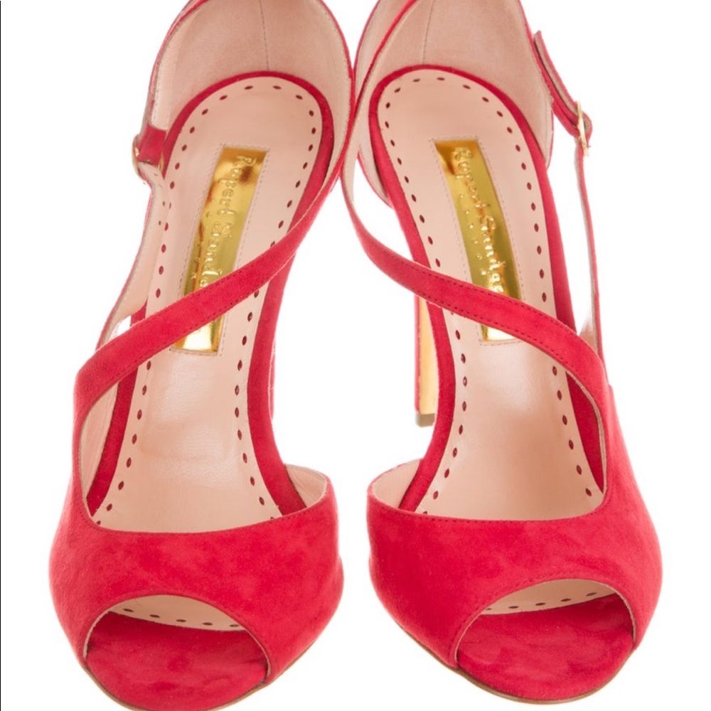 Rupert Sanderson red suede heels👠